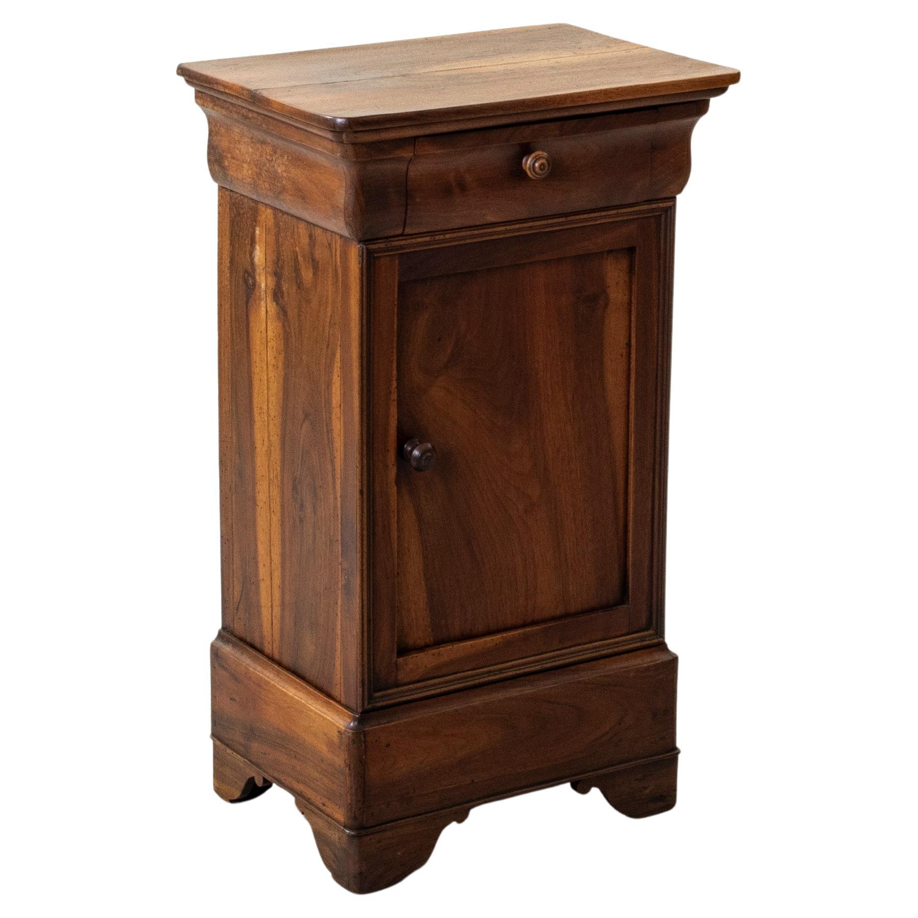 Mid-19th Century French Louis Philippe Period Walnut Nightstand, Side Table