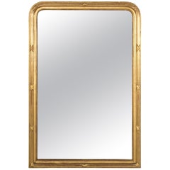 Mid-19th Century French Louis Philippe Style Giltwood Mirror with Mercury Glass