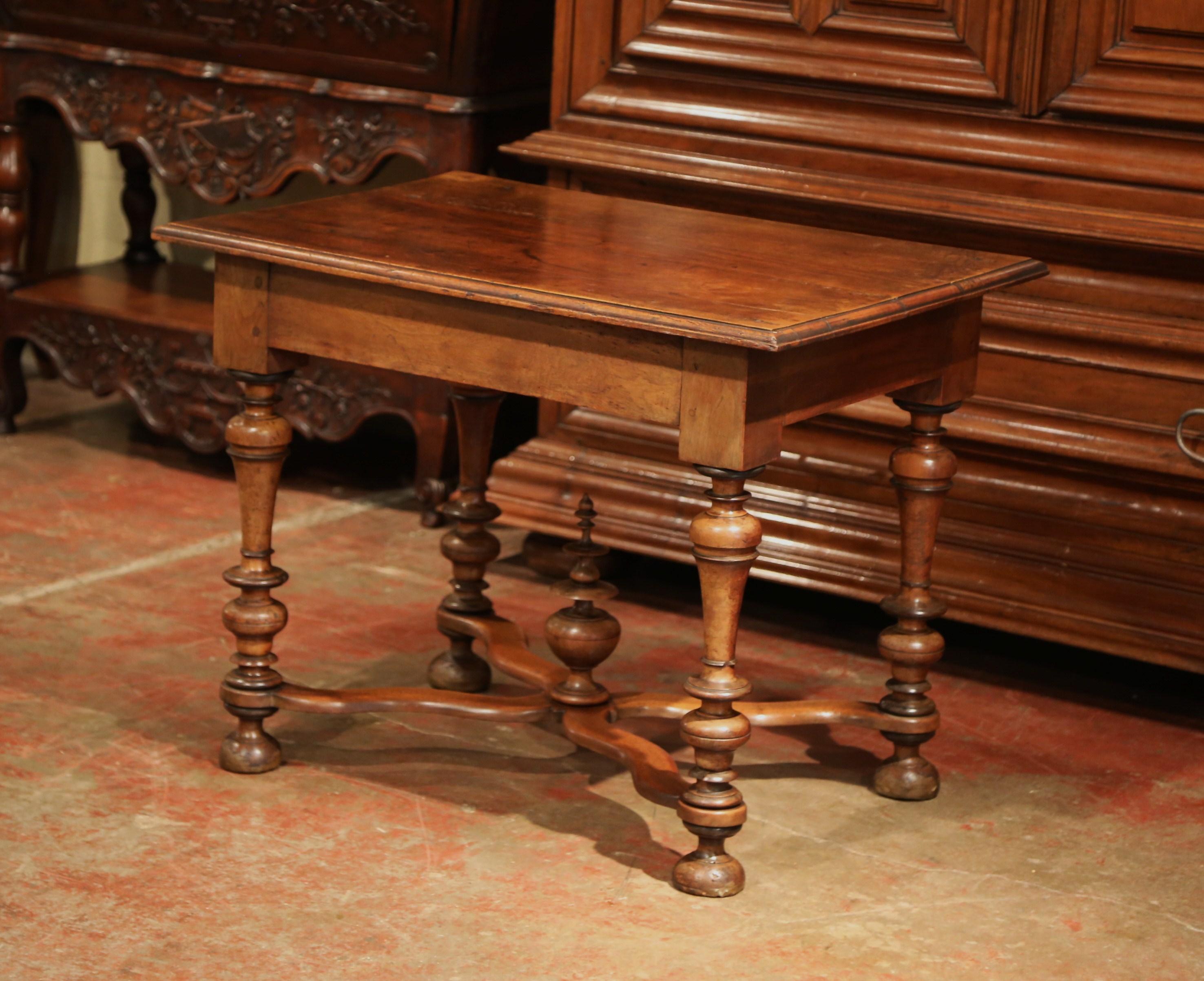 Mid-19th Century, French, Louis XIII Carved Walnut Table Desk with Turned Legs 8