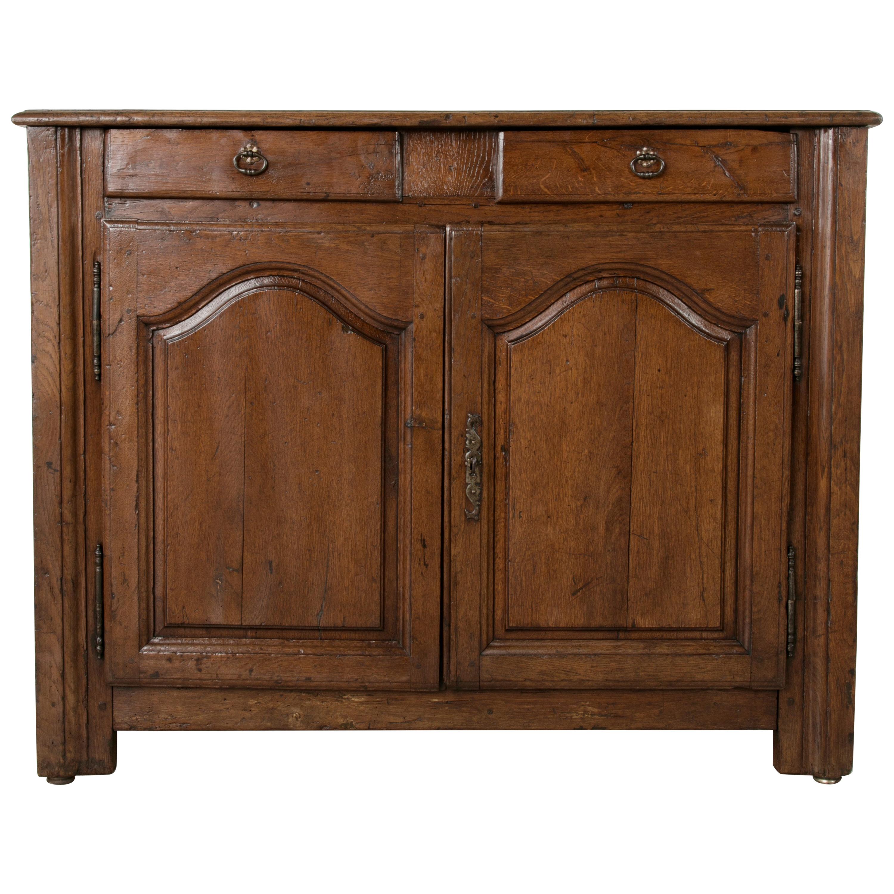 Mid-19th Century French Louis XIV Style Artisan-Made Oak Buffet or Sideboard