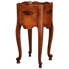 Mid-19th Century French Louis XV Carved Walnut Bombe Jardinière Plant Stand