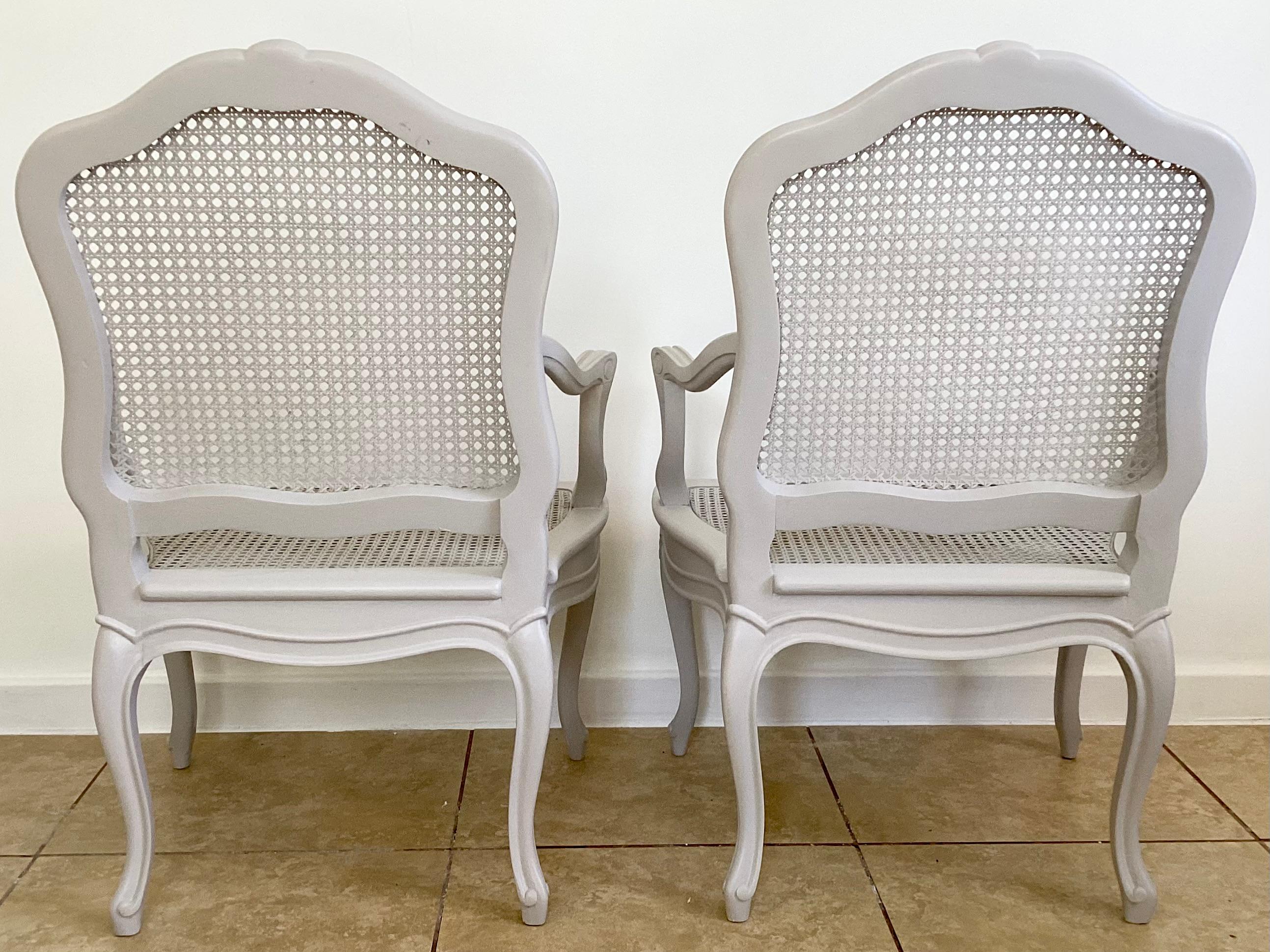 Caning Mid-19th Century French Louis XV Fauteuil Guggenheim Collection, a Pair For Sale