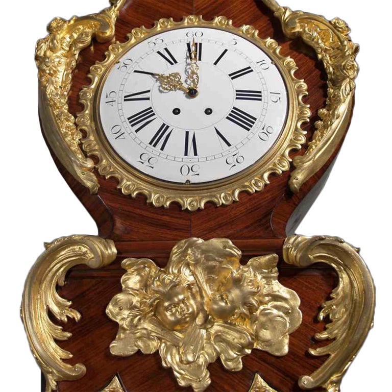 Mid19th Century French Louis XV Style Grandfather Clock For Sale at