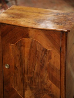 Mid-19th Century French Louis XV Walnut Marquetry Bedside Cabinet Confiturier