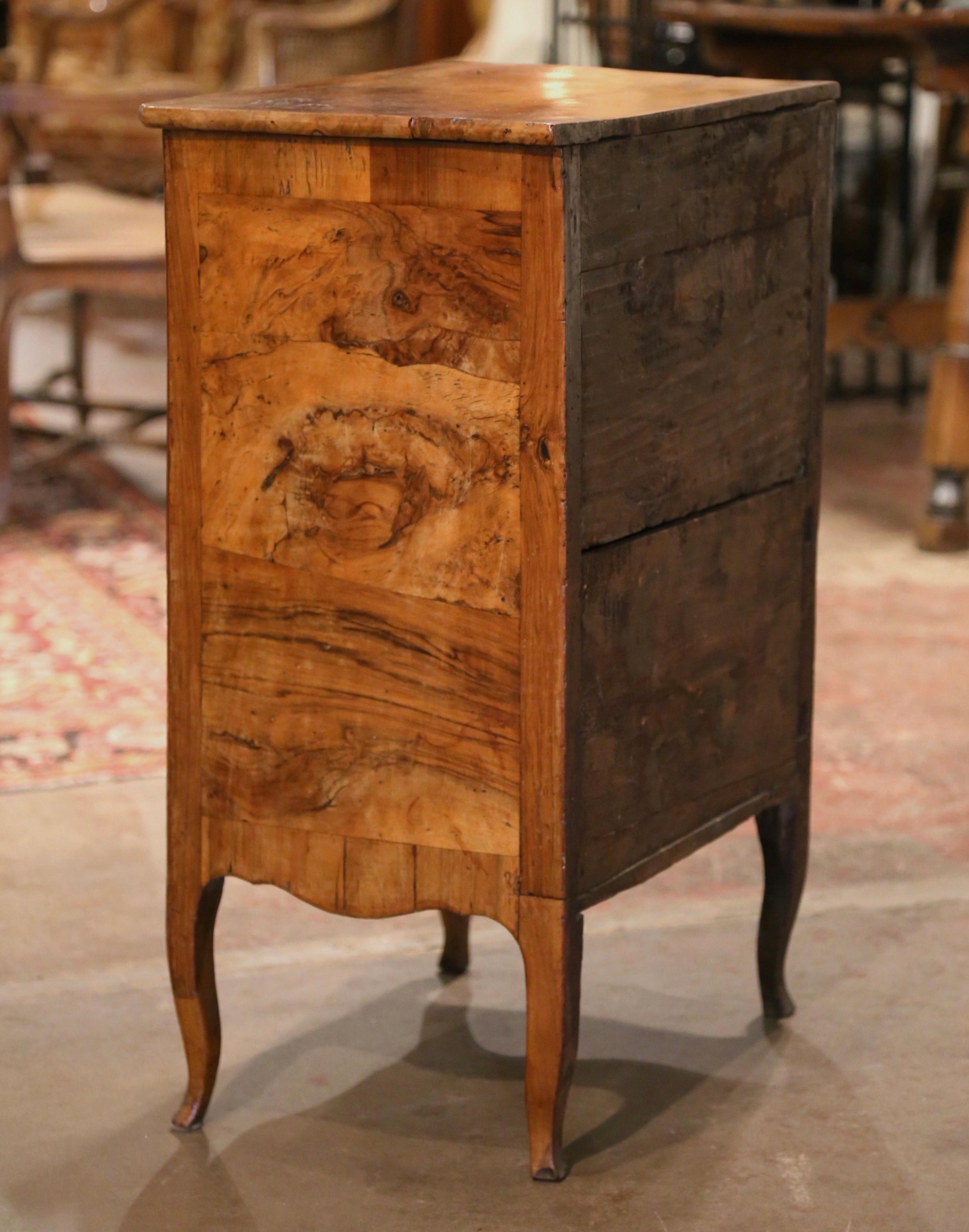 Mid-19th Century French Louis XV Walnut Marquetry Bedside Cabinet Confiturier 5