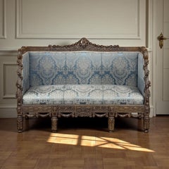 Mid 19th Century French Louis XVI Canape ~ Settee in Richly Carved Oak