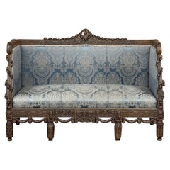 Mid 19th Century French Louis XVI Canape ~ Settee in Richly Carved Oak