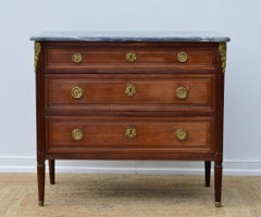 Mid-19th Century French Louis XVI Marble-Top Chest of Drawers