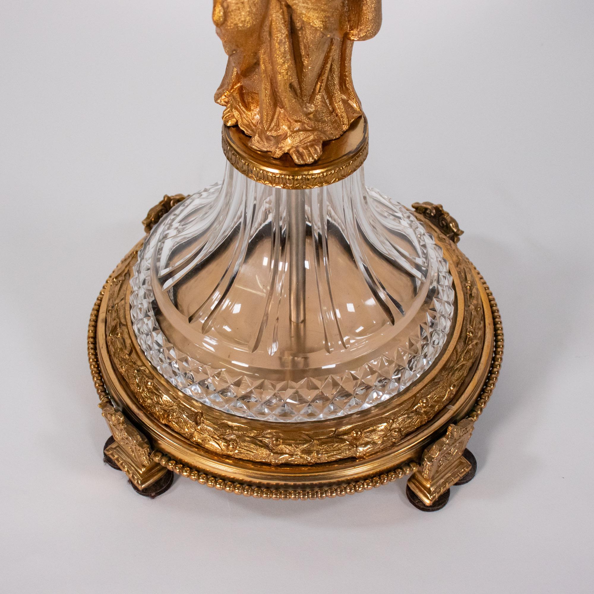 Mitte des 19. Jahrhunderts Französisch Louis XVI Revival Ormolu und Kristall Kandelaber im Angebot 6