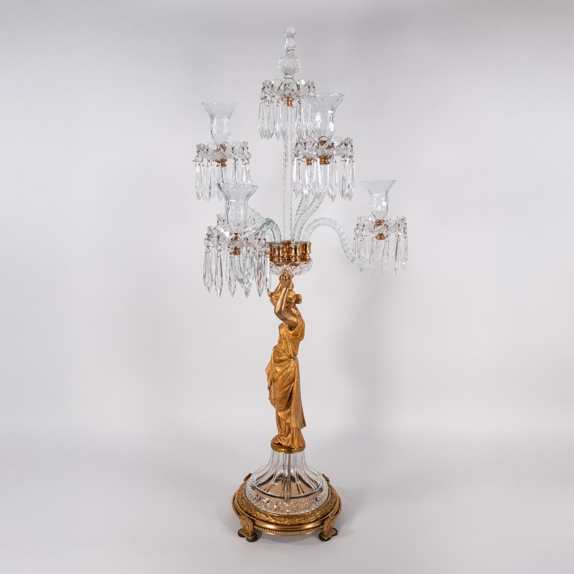 Mitte des 19. Jahrhunderts Französisch Louis XVI Revival Ormolu und Kristall Kandelaber im Angebot 9