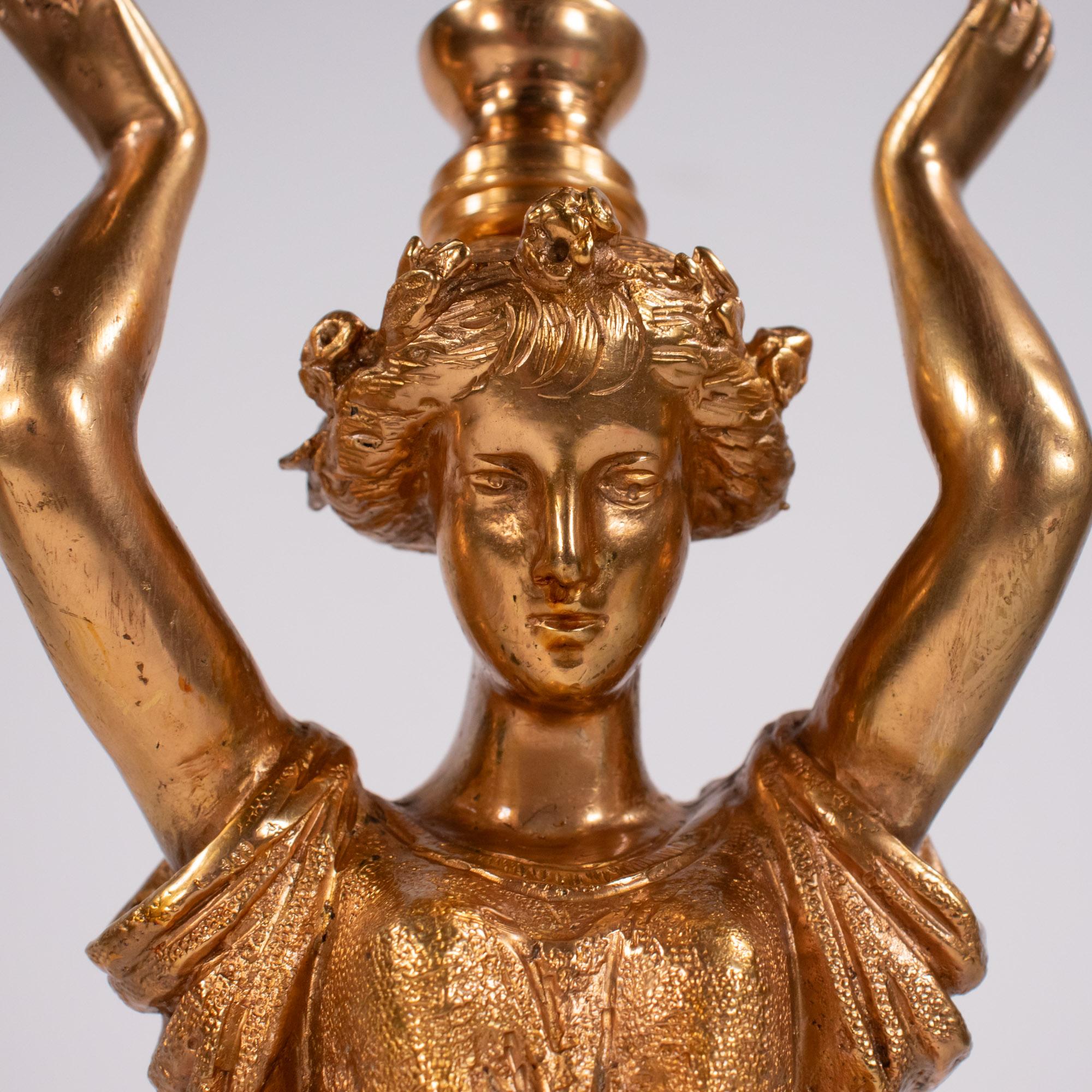 Mitte des 19. Jahrhunderts Französisch Louis XVI Revival Ormolu und Kristall Kandelaber im Angebot 2