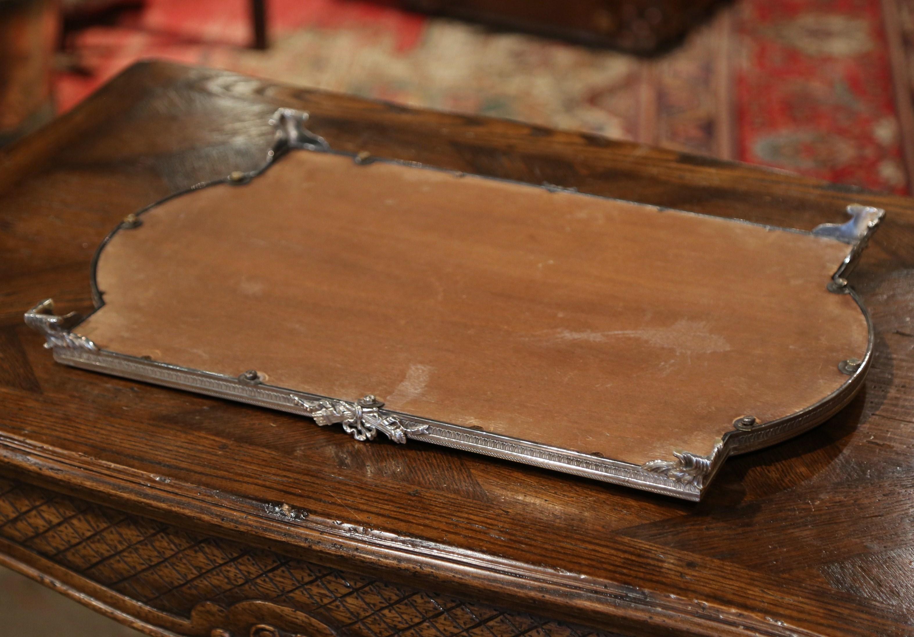 Mid-19th Century French Louis XVI Silver Plated and Mirrored Table Plateau 2