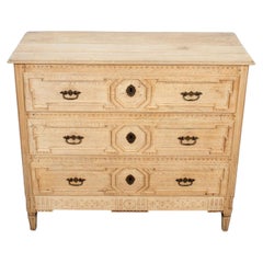 Mid-19th Century French Louis XVI Style Bleached Oak Neoclassical Commode