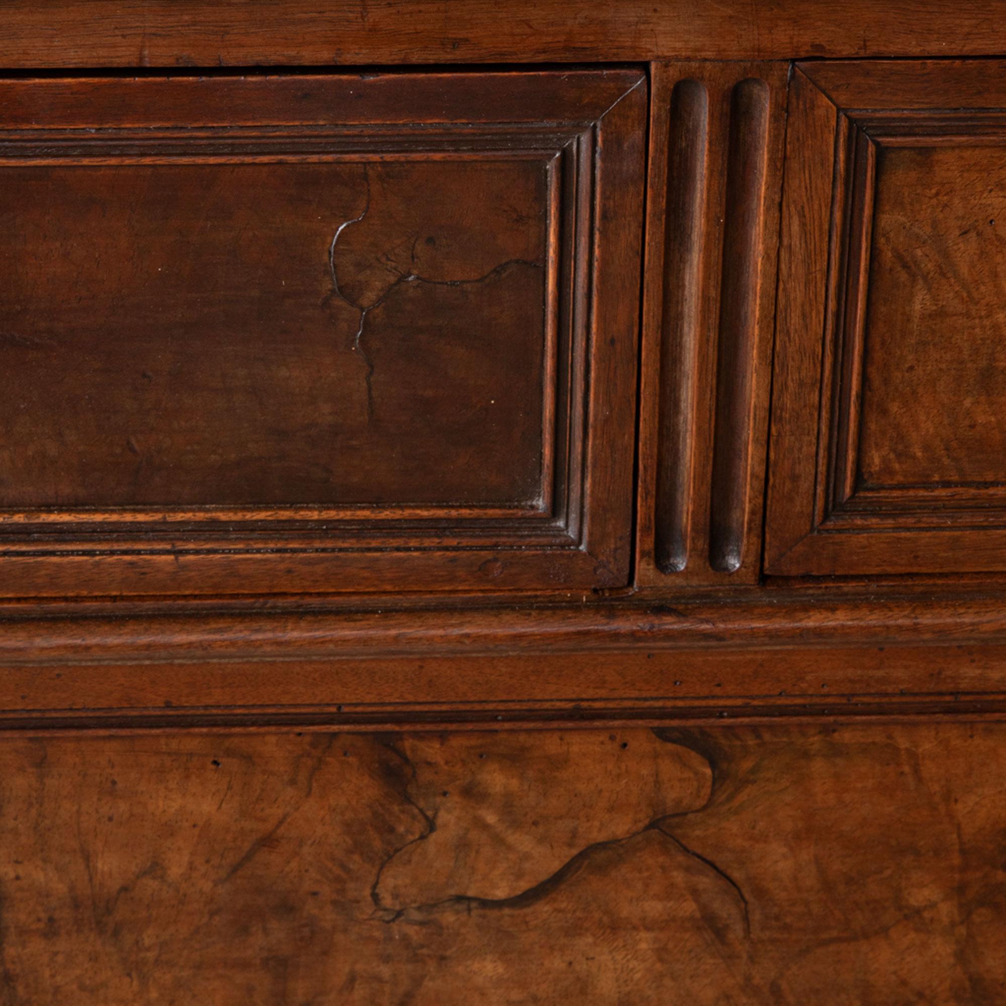Mid-19th Century French Louis XVI Style Book Matched Walnut and Marble Chest For Sale 12