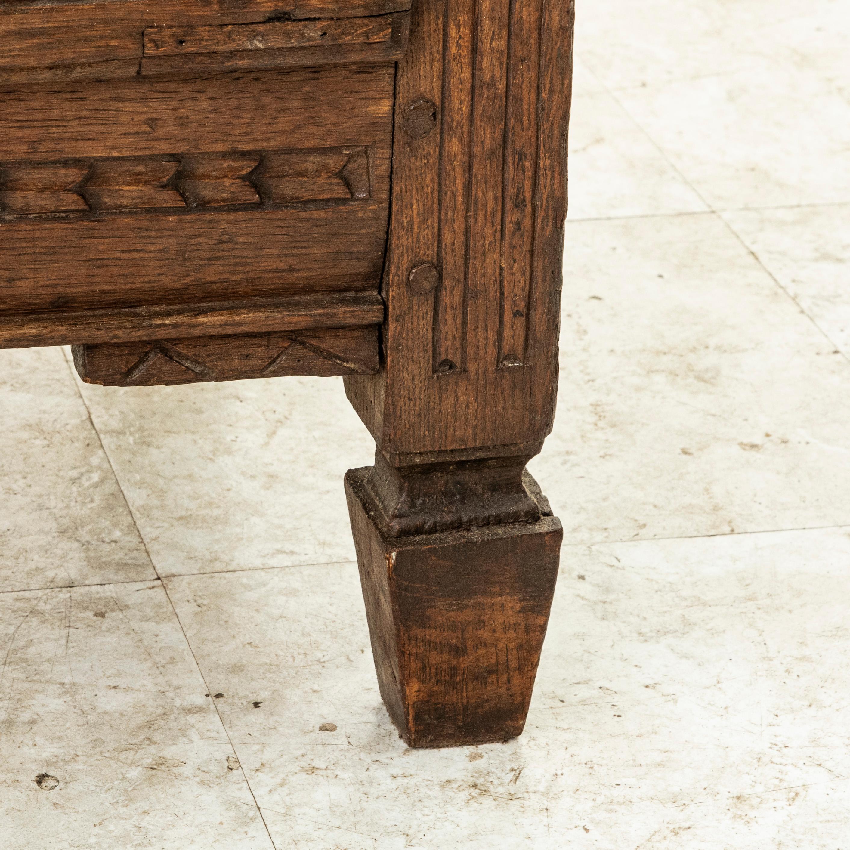 Mid-19th Century French Louis XVI Style Hand Carved Walnut Chest or Commode en vente 9