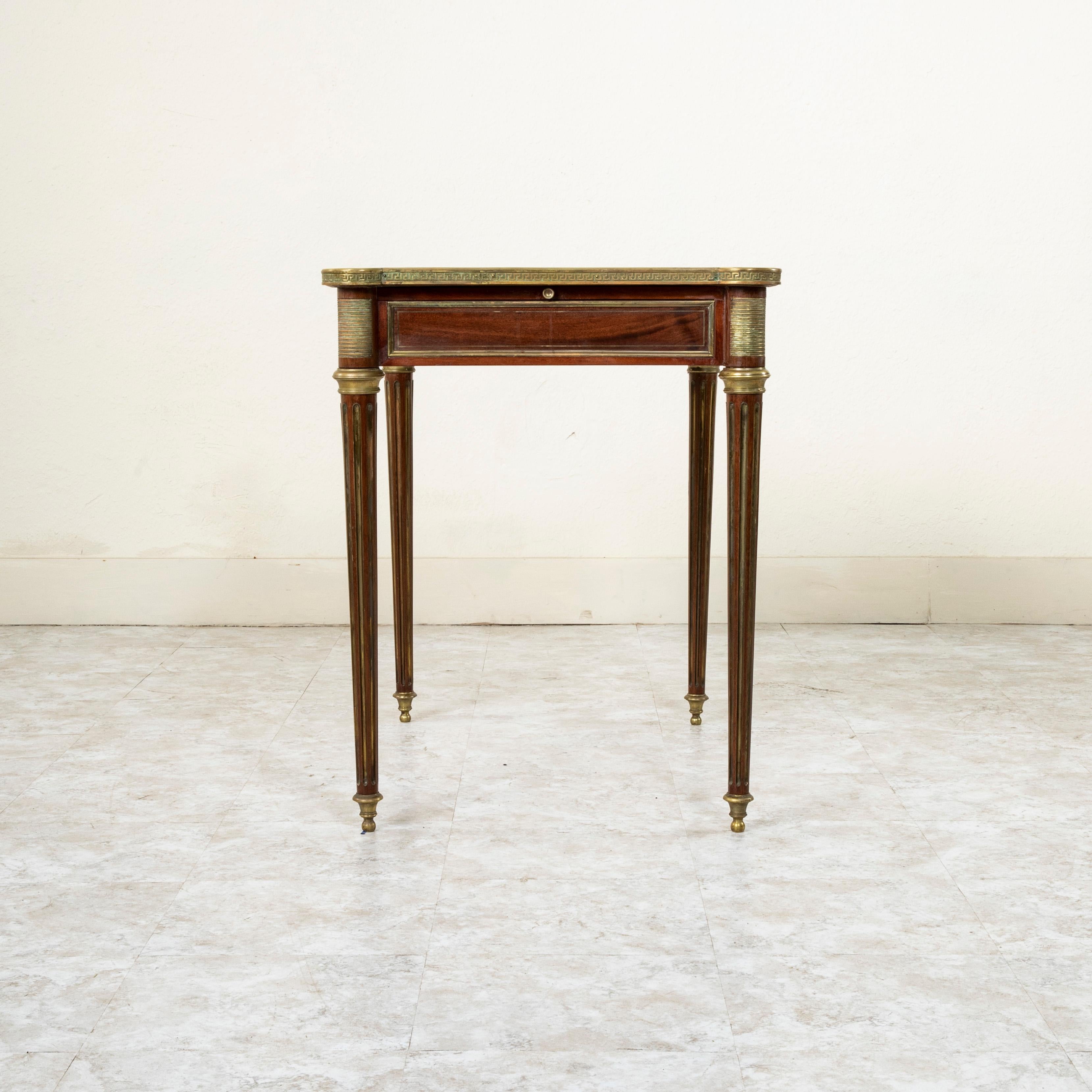 Mid-19th Century French Louis XVI Style Mahogany and Bronze Desk, Leather Top 3