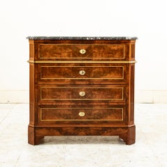 Mid-19th Century French Louis XVI Style Mahogany Commode, Chest, Nightstand