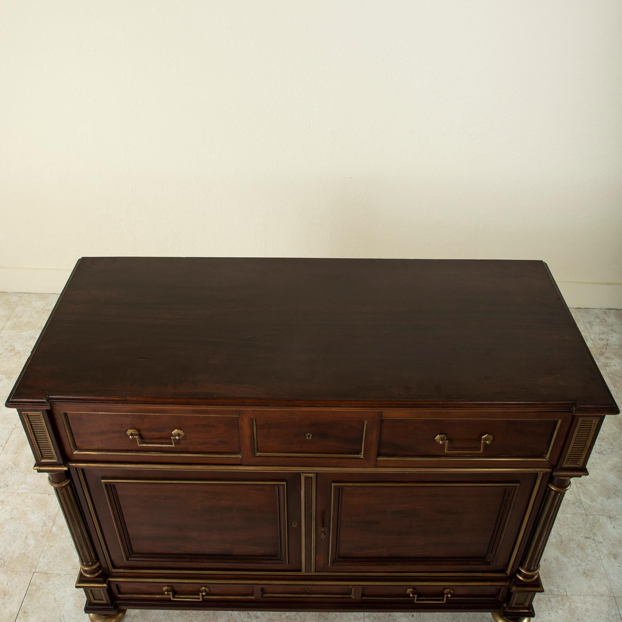 Mid-19th Century French Louis XVI Style Mahogany Commode Secretary with Bronze For Sale 6