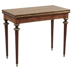 Mid-19th Century French Louis XVI Style Marquetry Console Table, Game Table