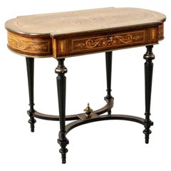 Mid-19th Century French Louis XVI Style Marquetry Rosewood Center Table