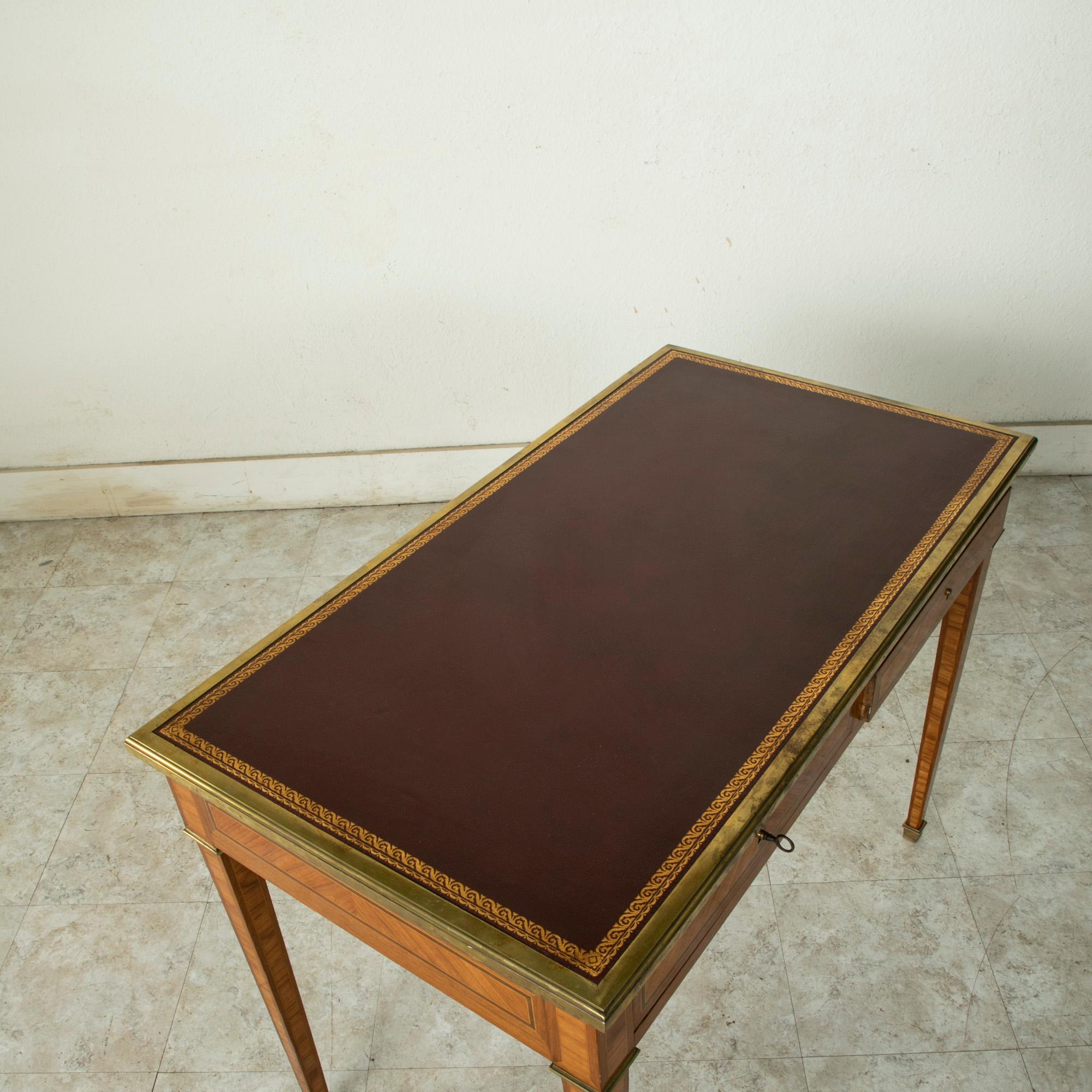 Mid-19th Century French Louis XVI Style Rosewood Marquetry Writing Table or Desk 5