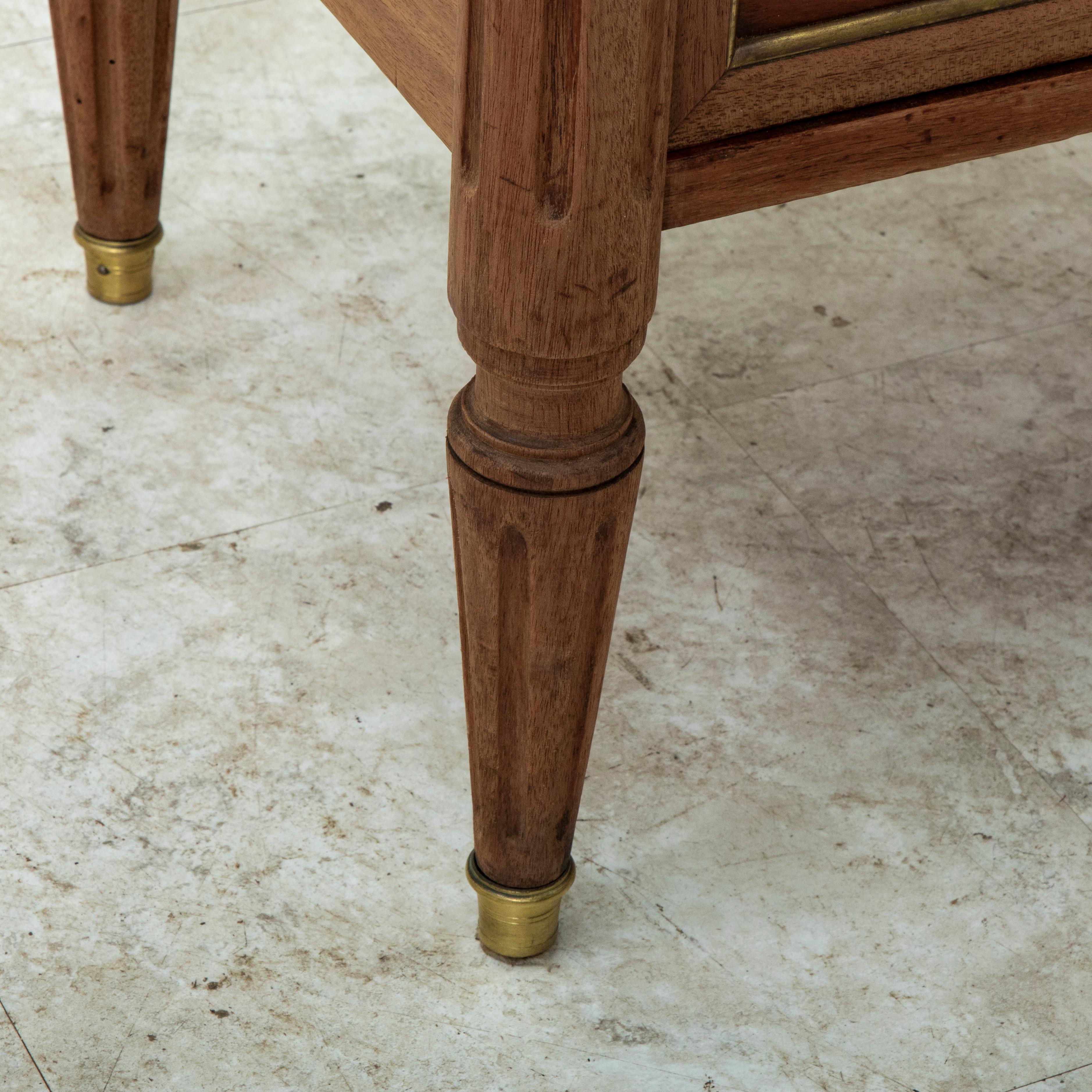 Mid-19th Century French Louis XVI Style Walnut Chest of Drawers, Marble Top 11