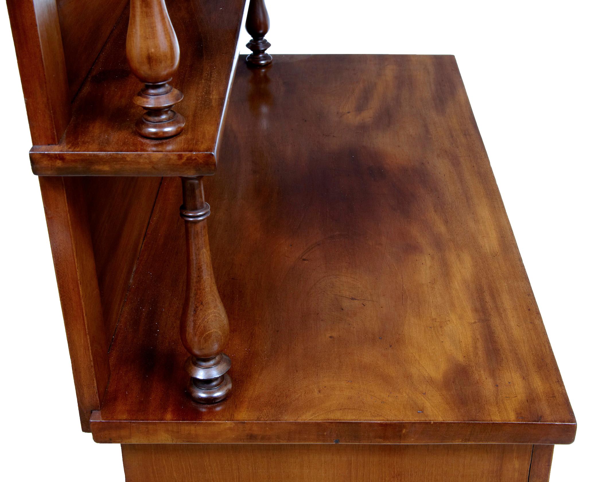 Mid-19th Century French Mahogany Chiffonier Sideboard In Good Condition In Debenham, Suffolk