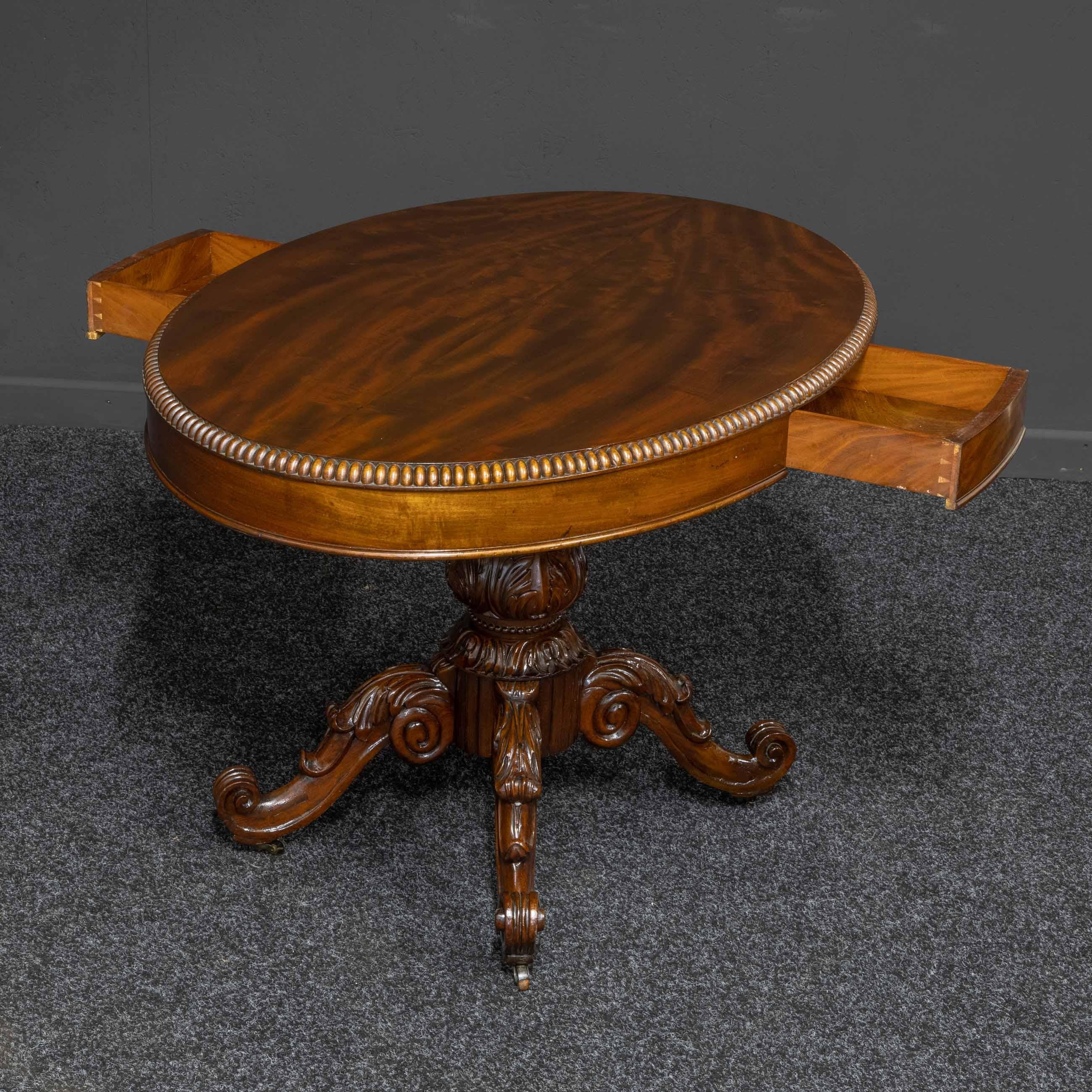 Mid-19th Century French Mahogany Table For Sale 1