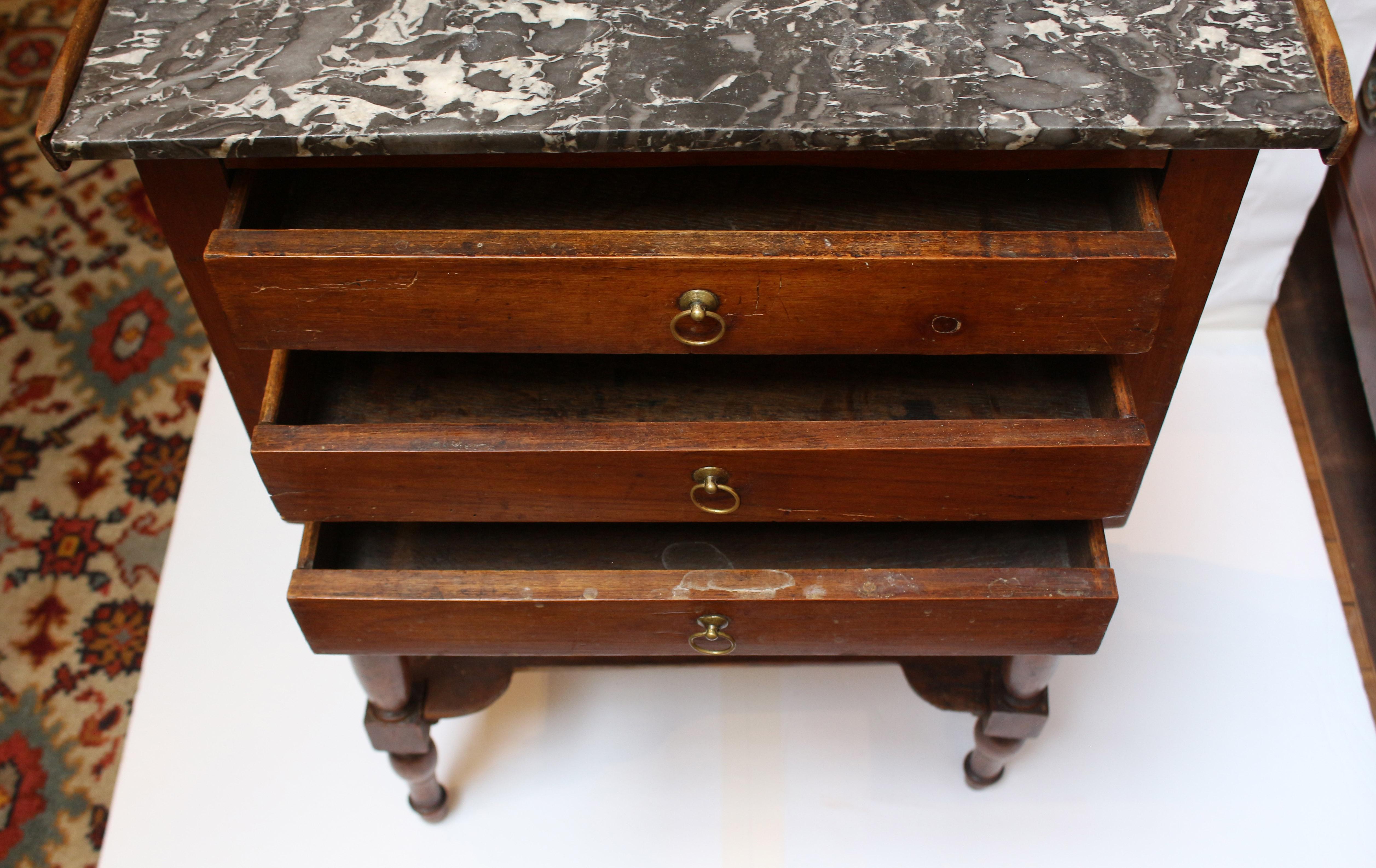 Mid-19th Century French Marble Top Chevet 1