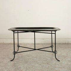 Mid-19th Century French Napoleon III Period Black Tole Tray Coffee Table