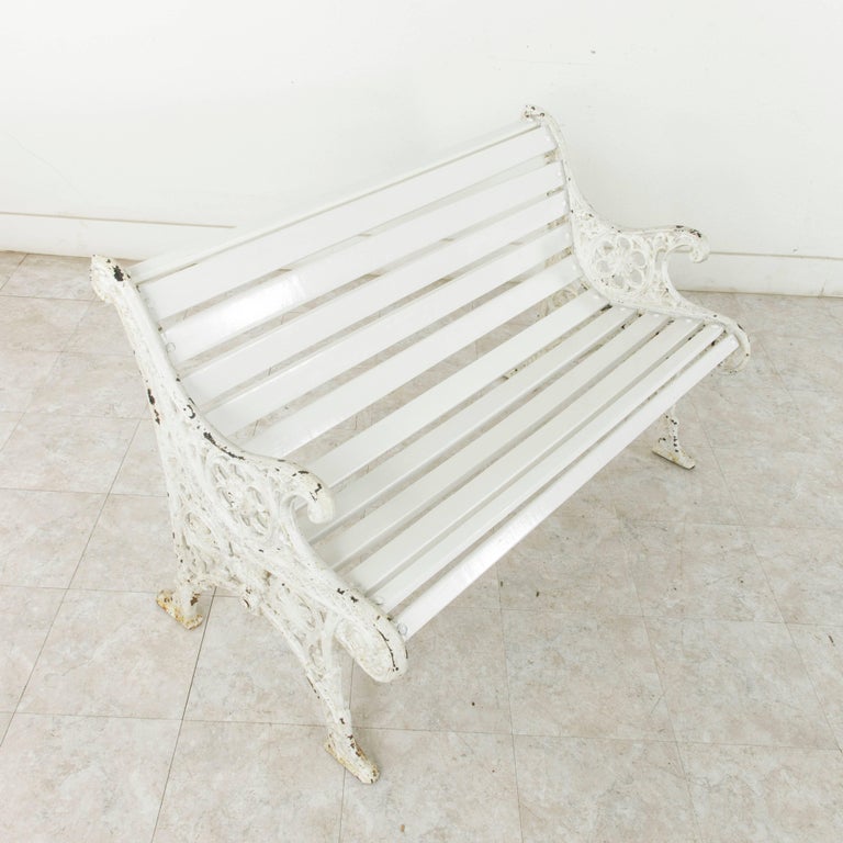 Mid 19th Century French Napoleon Iii Period Cast Iron Park Bench With Wood Slats For Sale At 1stdibs