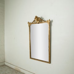 Mid-19th Century French Napoleon III Period Giltwood Mirror with Female Mask