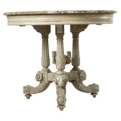 Mid-19th Century French Napoleon III Period Hand-Carved Painted Gueridon