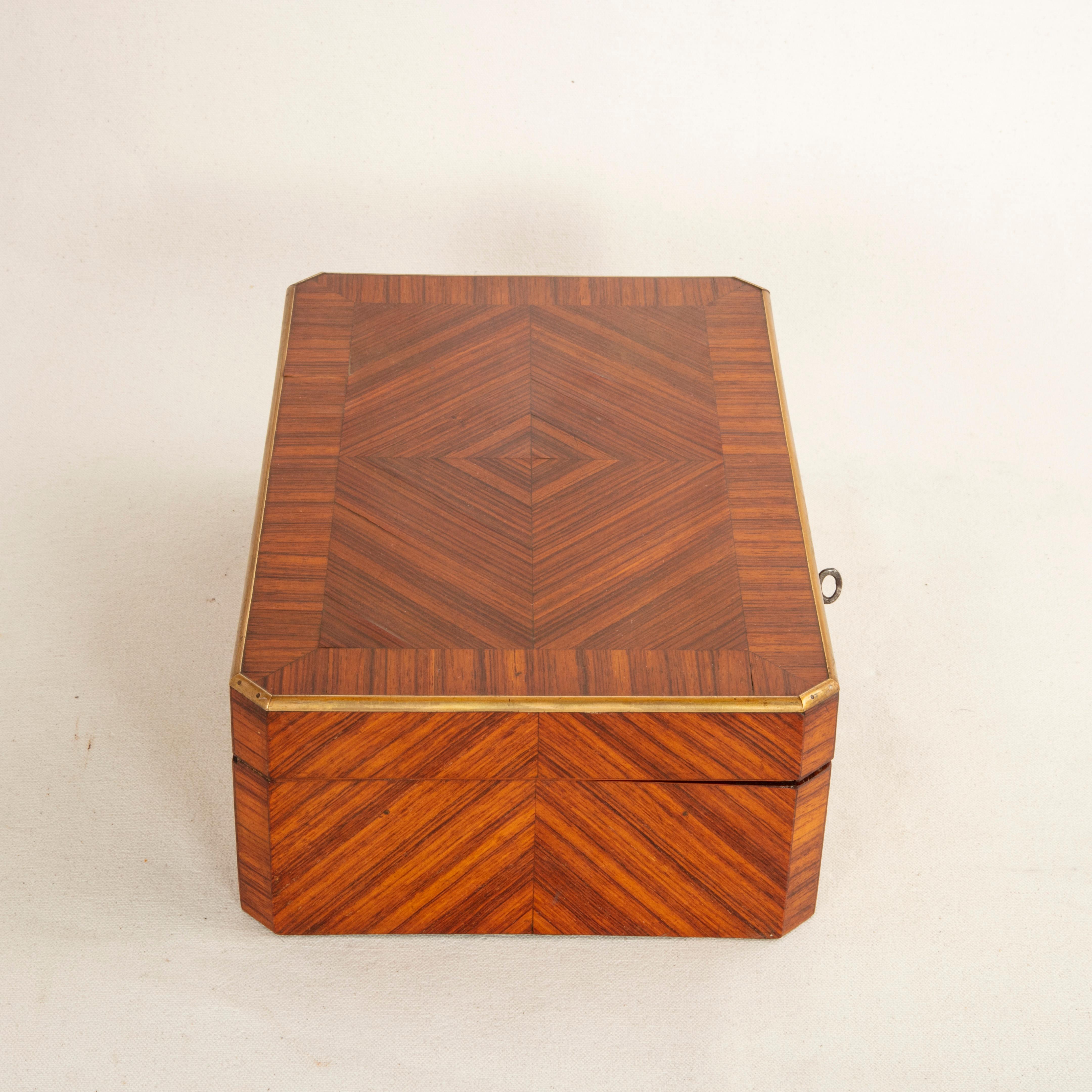 Mid-19th Century French Napoleon III Period Rosewood Marquetry Box 1