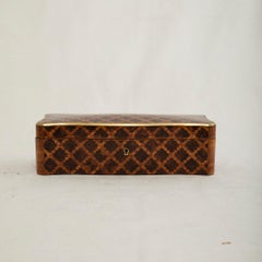 Mid-19th Century French Napoleon III Rosewood and Palisander Marquetry Glove Box
