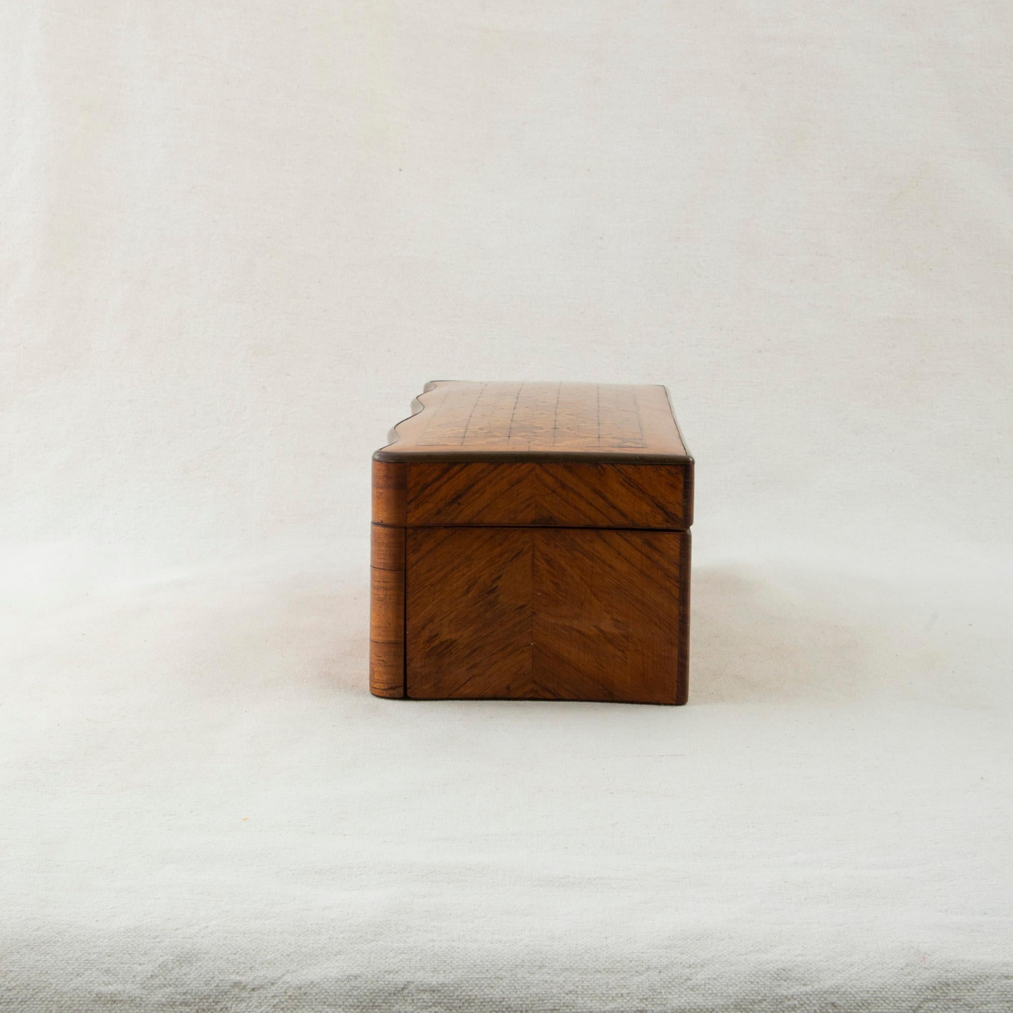 Bronze Mid-19th Century French Napoleon III Rosewood Marquetry Glove Box