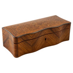 Mid-19th Century French Napoleon III Rosewood Marquetry Glove Box