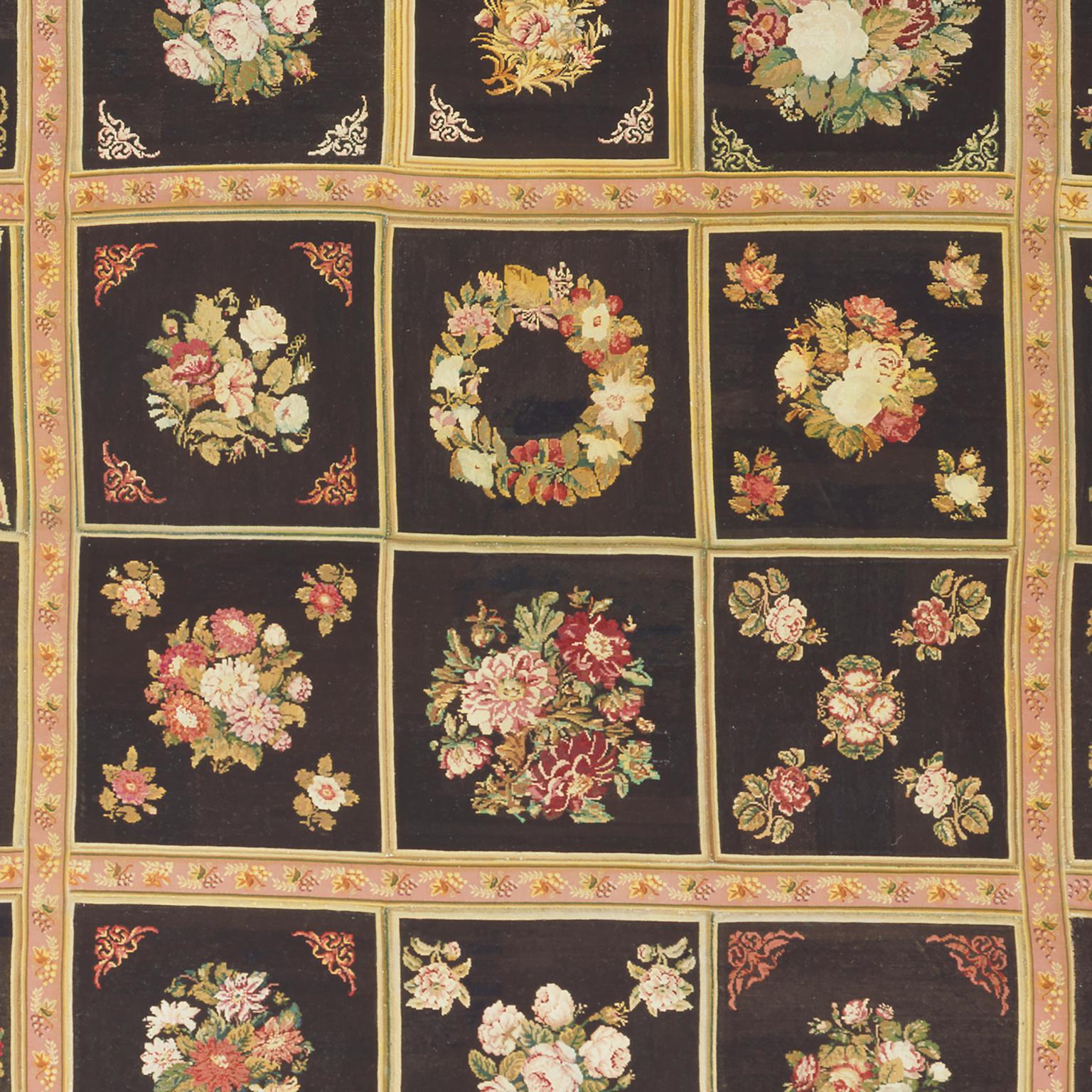 Mid-19th Century English Needlepoint Carpet In Good Condition For Sale In New York, NY