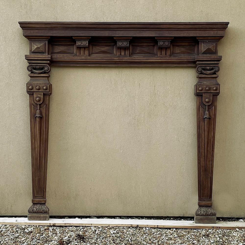 Mid-19th Century French Neoclassical Carved Fireplace Surround In Good Condition For Sale In Dallas, TX