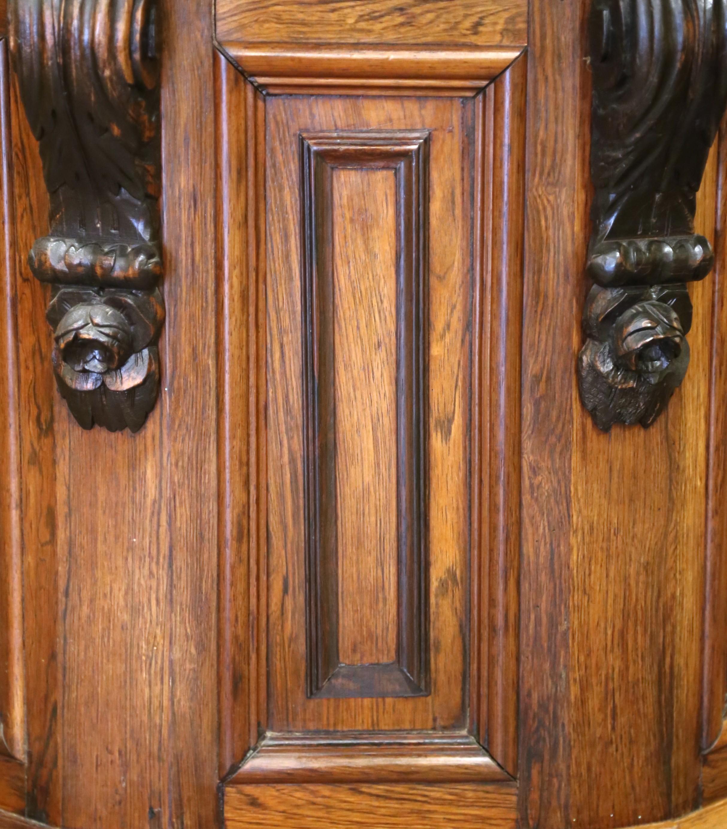 Mid-19th Century French Neoclassical Carved Oak Bar Counter with Granite Top For Sale 6