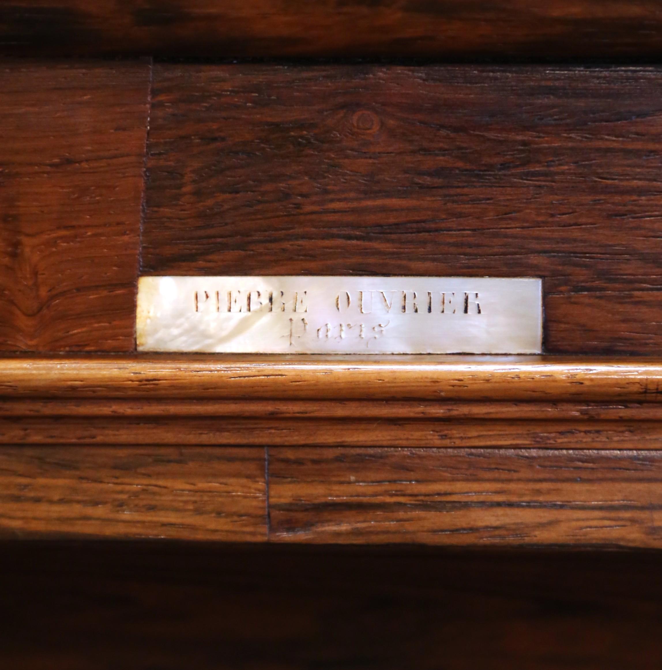 Mid-19th Century French Neoclassical Carved Oak Bar Counter with Granite Top For Sale 3