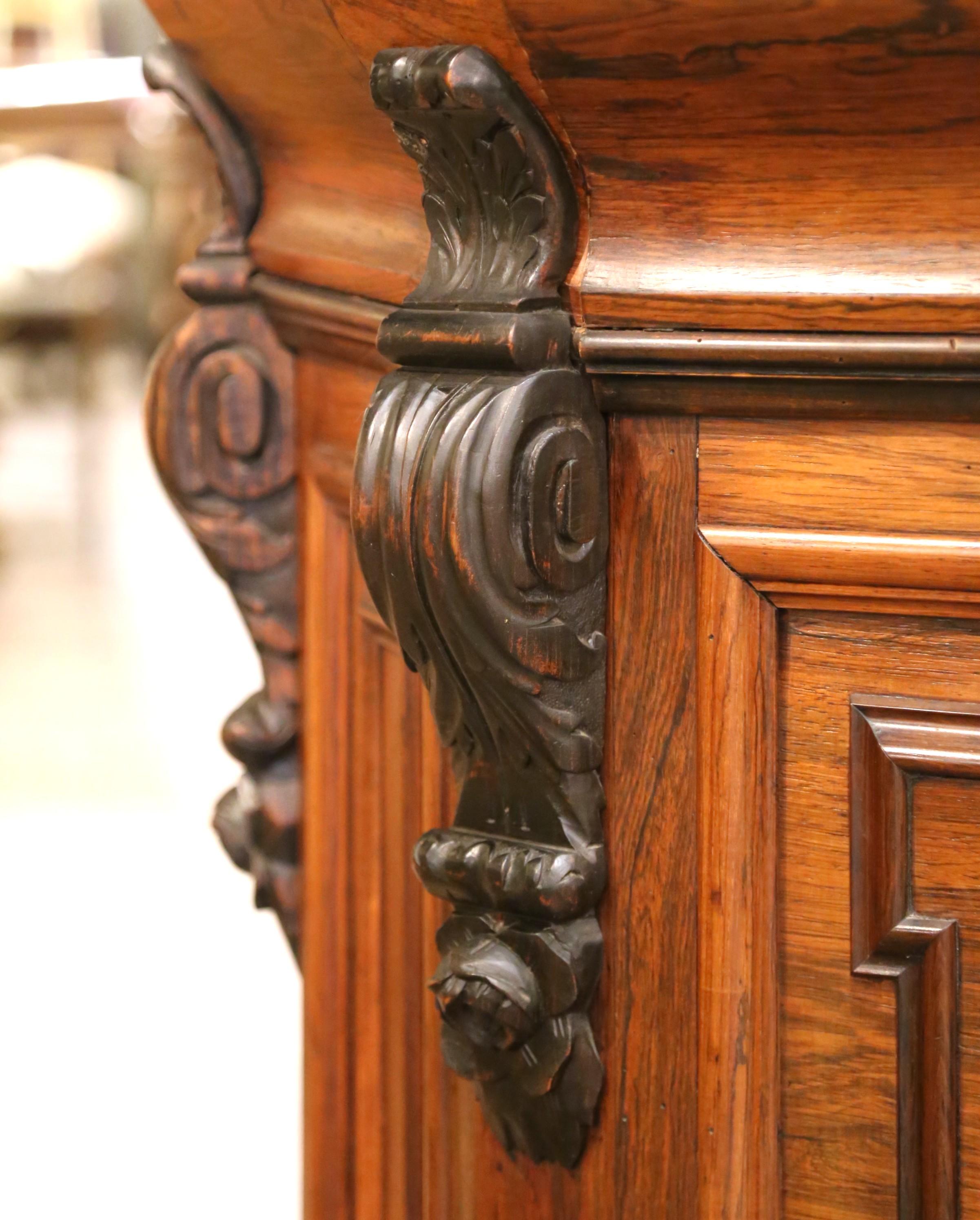 Mid-19th Century French Neoclassical Carved Oak Bar Counter with Granite Top For Sale 5