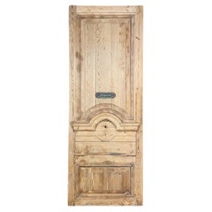 Mid-19th Century French Neoclassical Entry Door in Stripped Pine