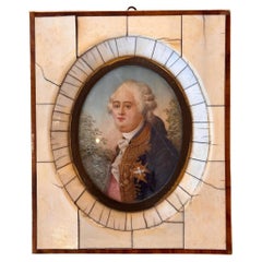 Ritratto in miniatura di nobile francese della metà del XIX secolo