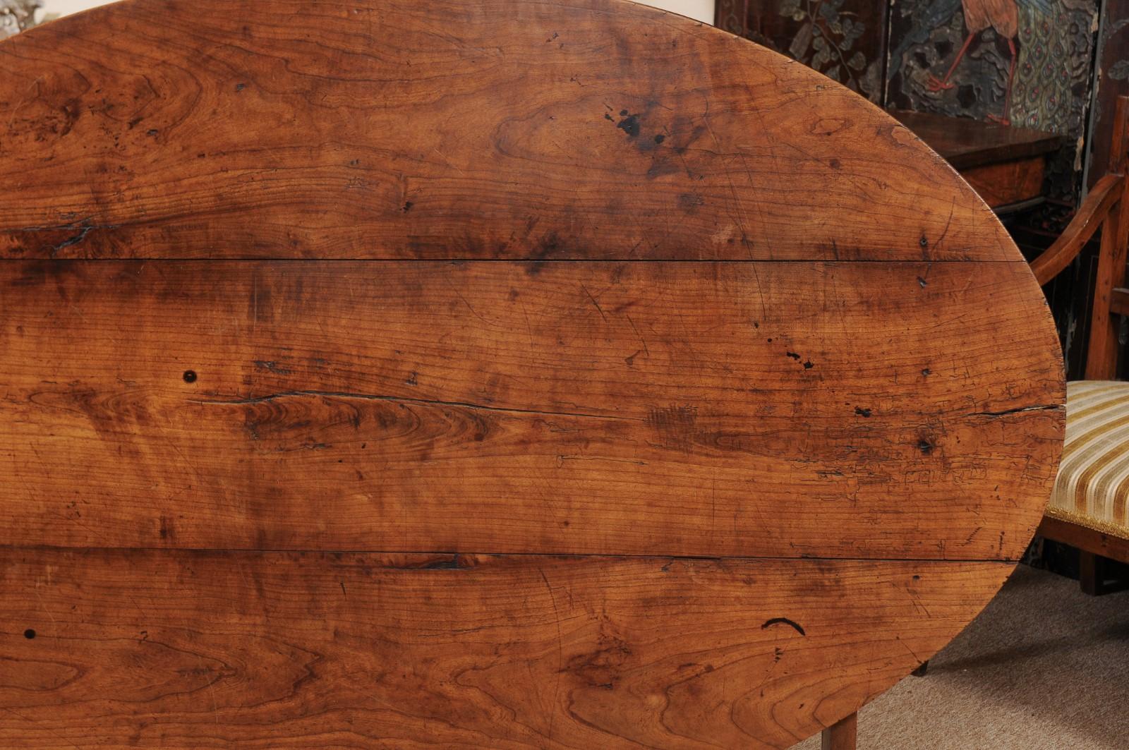 Mid-19th Century French Oval Wine Tasting Table in Fruitwood 8