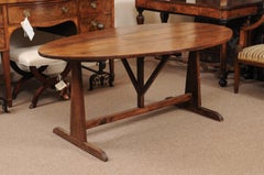 Mid-19th Century French Oval Wine Tasting Table in Fruitwood