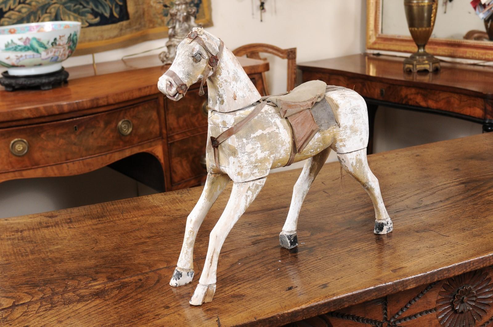 Mid-19th Century French Painted Wooden Horse 7