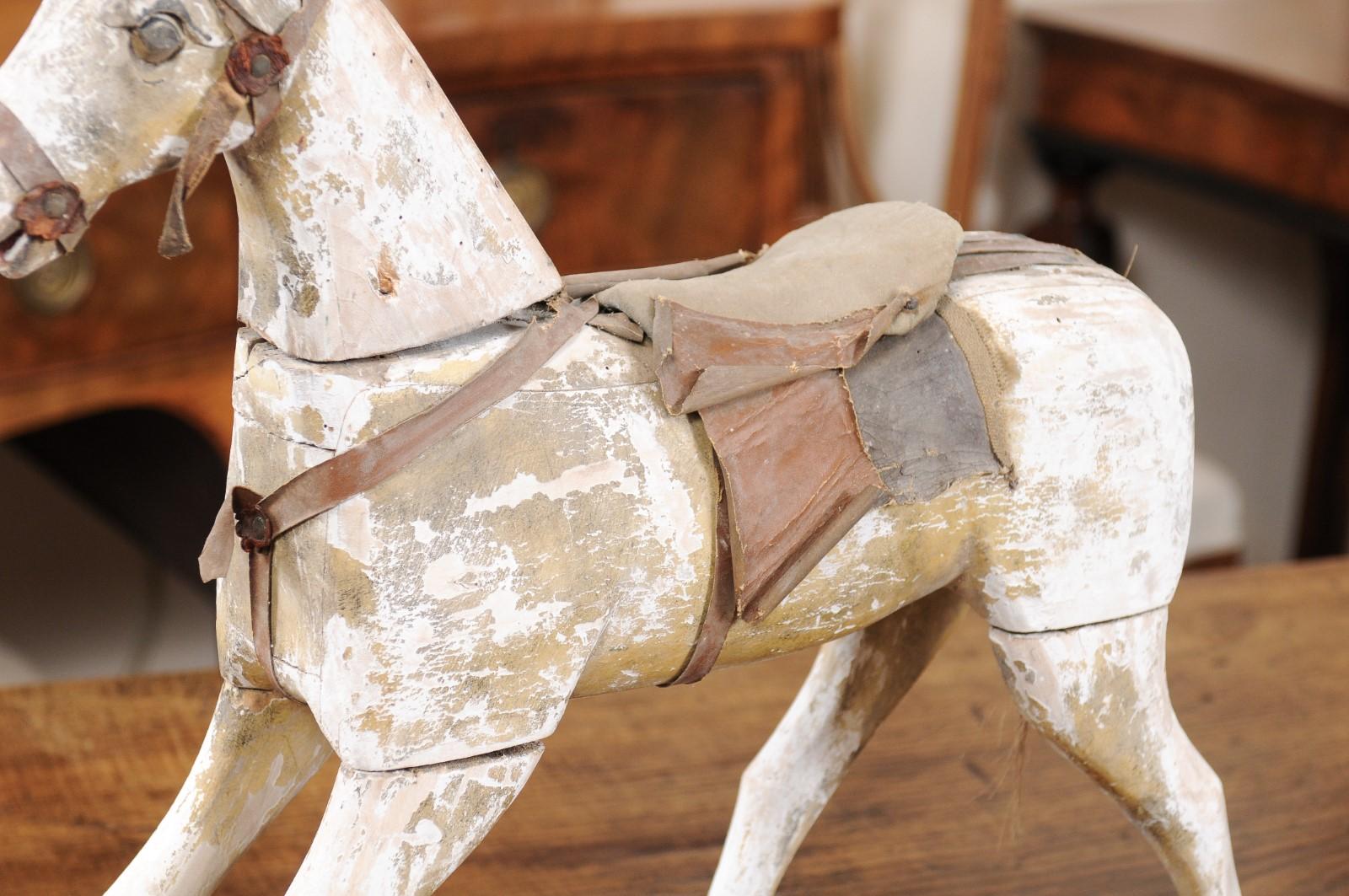 Mid-19th Century French Painted Wooden Horse 8