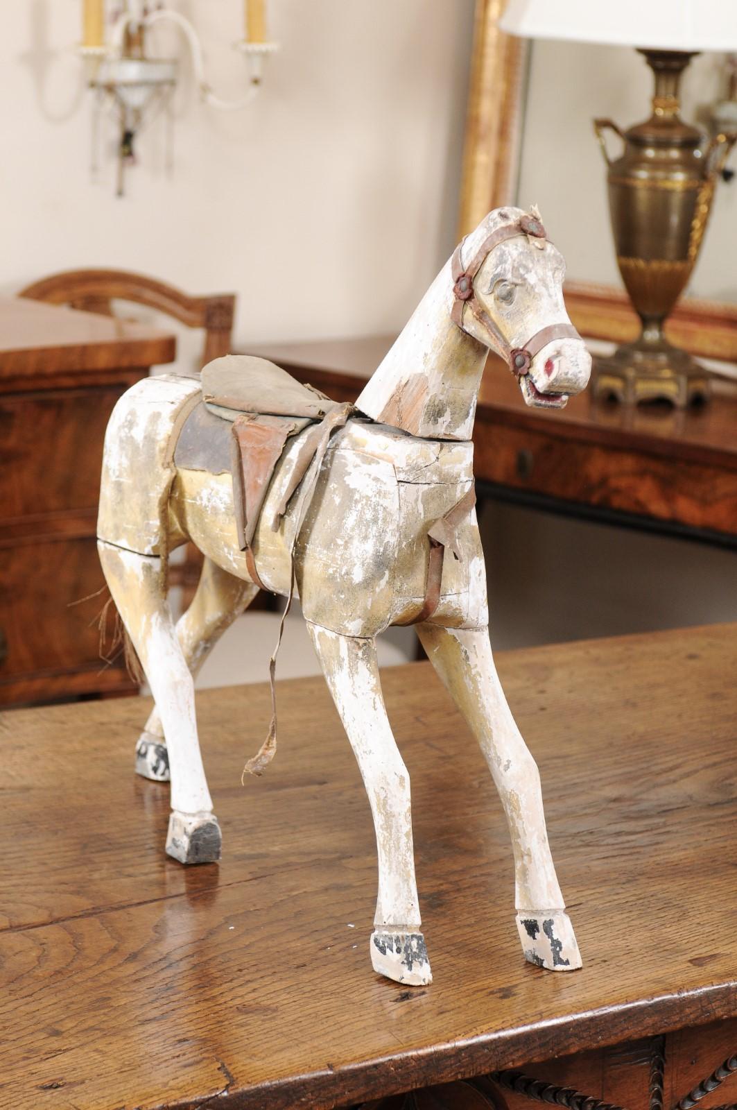 Mid-19th Century French painted wooden horse.