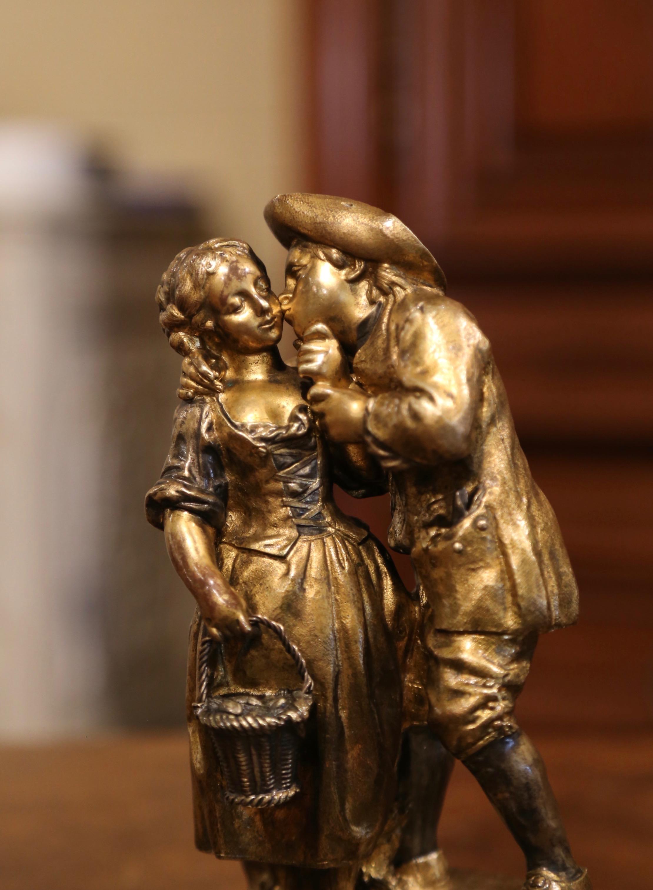 Decorate a shelf or a woman's writing table with this sweet antique figure composition 